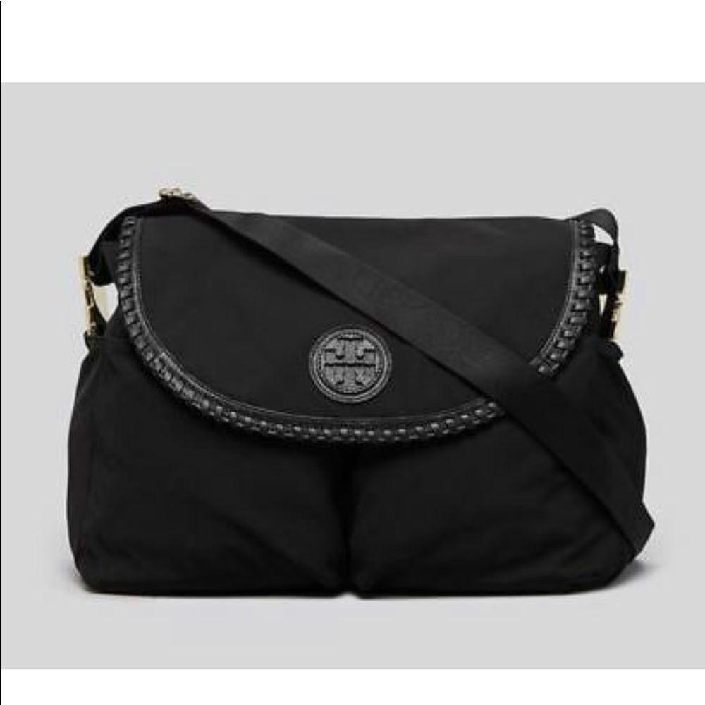Tory Burch black Marion Diaper Bag W/ changing pad